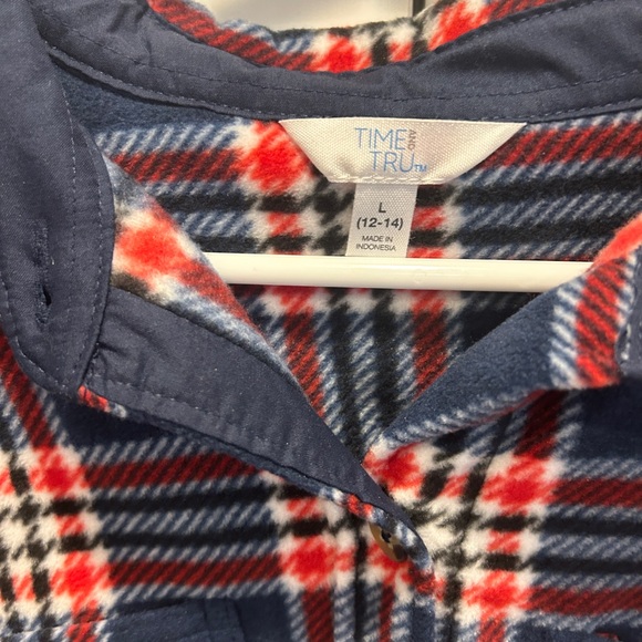 Time and Tru Checkered Plaid Shacket Jacket Large NWT - Picture 2 of 12